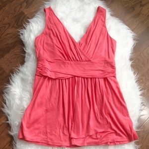 NY & Co. Faux Wrap Deep V Tank Top Blouse Large